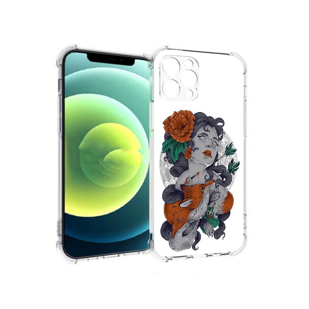 

Чехол MyPads Tocco для Apple iPhone 12 Pro темная девушка с лисой (PT157529.613.639), Прозрачный, Tocco