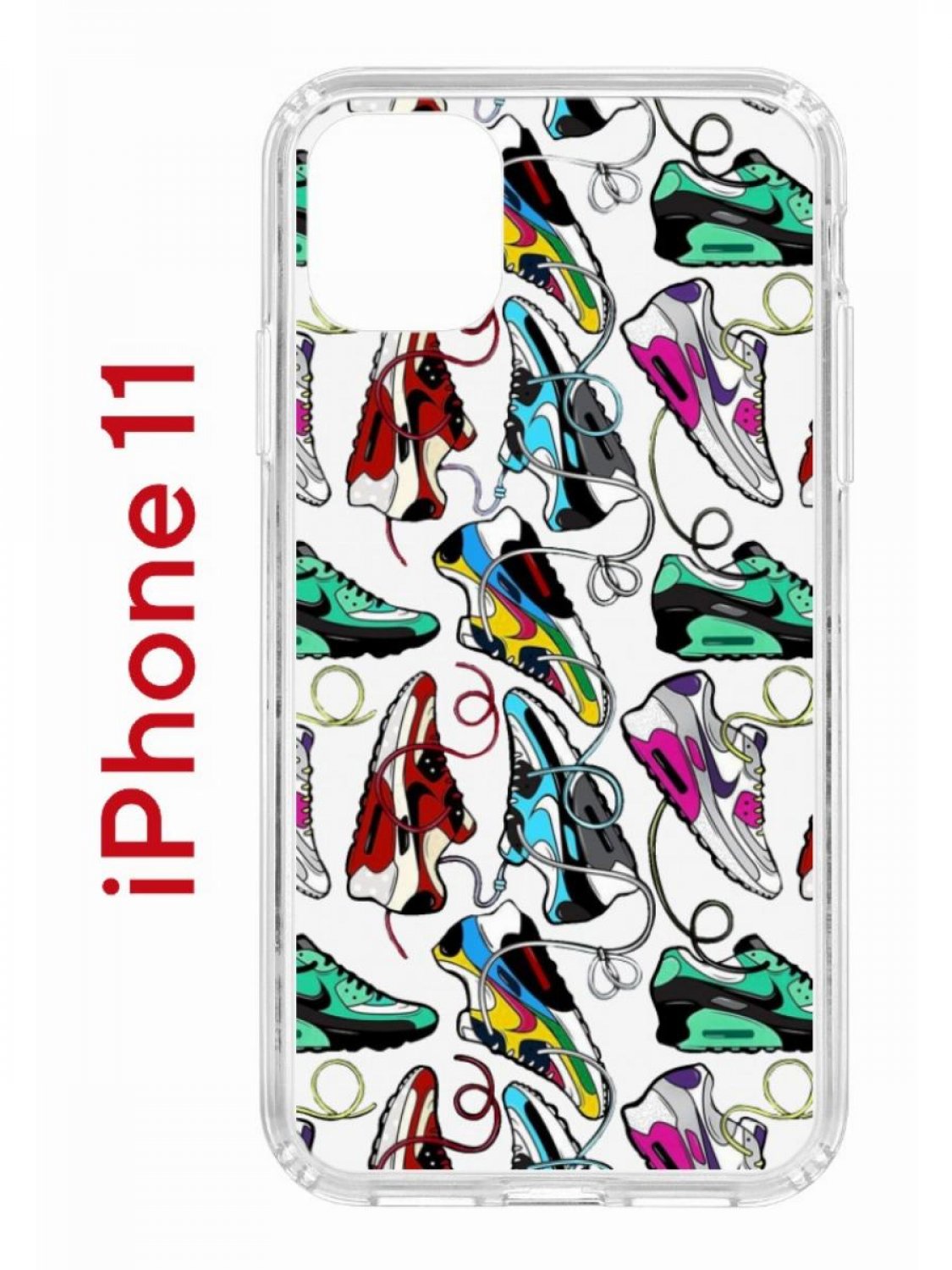 фото Чехол на iphone 11 с принтом kruche print кроссы nike air max, бампер с защитой камеры кruче