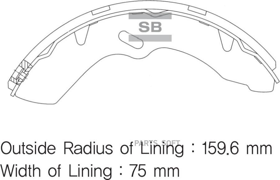

Колодки тормозные HYUNDAI HD65 барабанные (75мм) (1шт.) SANGSIN