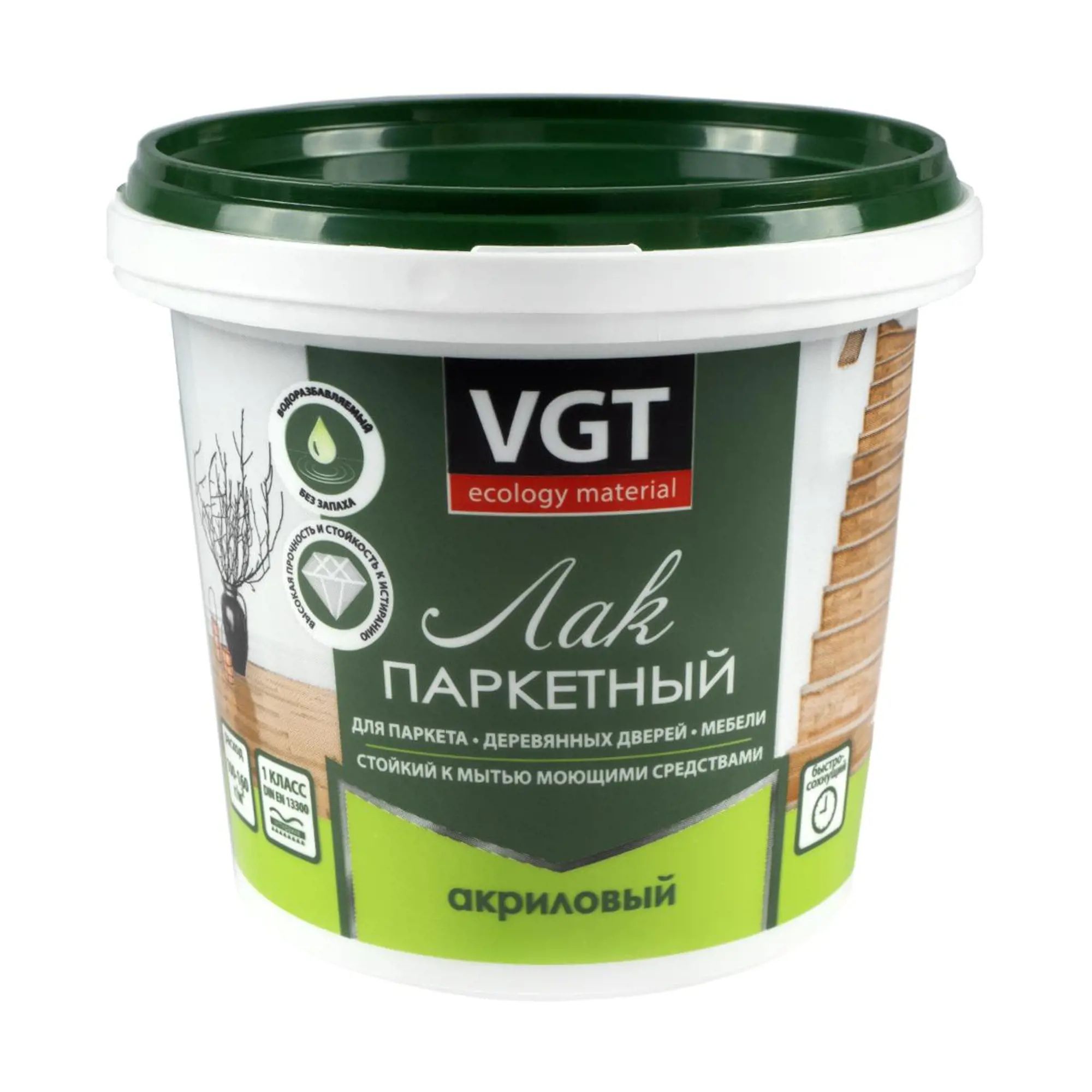 

Лак акриловый паркетный VGT глянцевый (0,9кг), Прозрачный