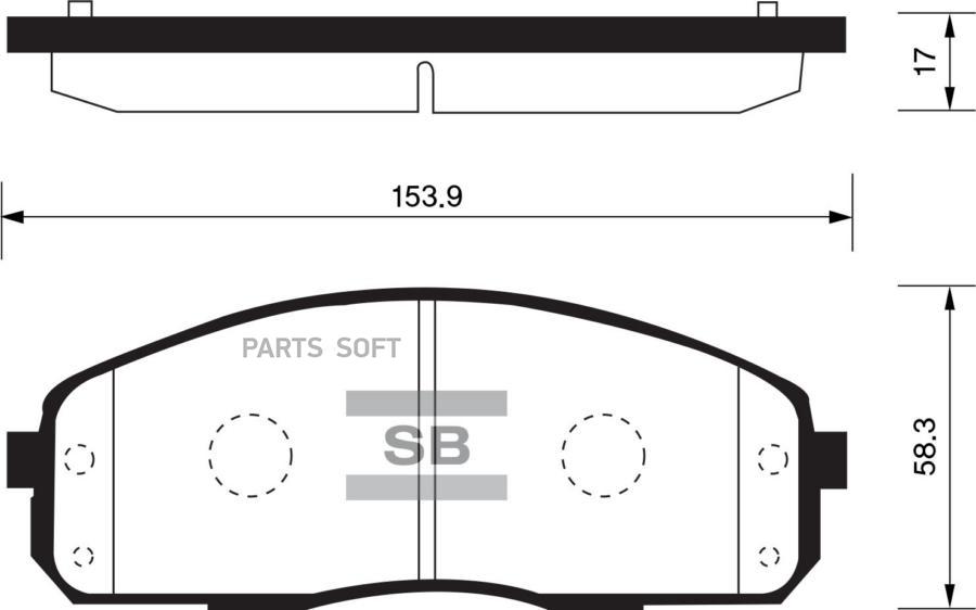 

Колодки тормозные HYUNDAI Porter 2 передние (4шт.) SANGSIN