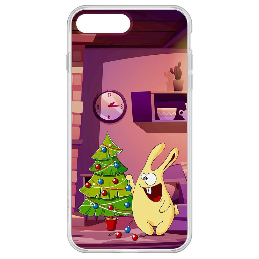 

Чехол-накладка Krutoff Clear Case Кролик для iPhone 8 Plus, Прозрачный