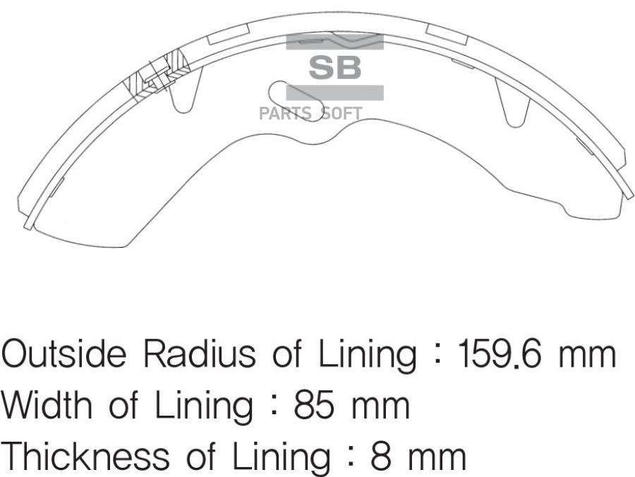 

Колодки тормозные HYUNDAI HD65,72,78,County барабанные (85мм) (1шт.) (T=8мм) SANGSIN