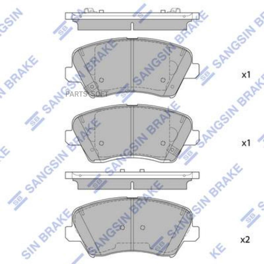 

Колодки тормозные HYUNDAI Elantra (11-) KIA Ceed (12-) передние (4шт.) (R15) SANGSIN