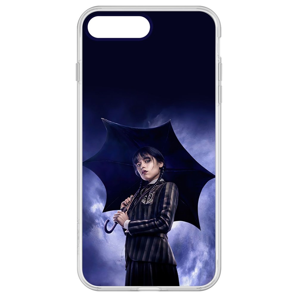 

Чехол-накладка Krutoff Clear Case Уэнсдей Аддамс - Уэнсдей под зонтом для iPhone 8 Plus, Прозрачный