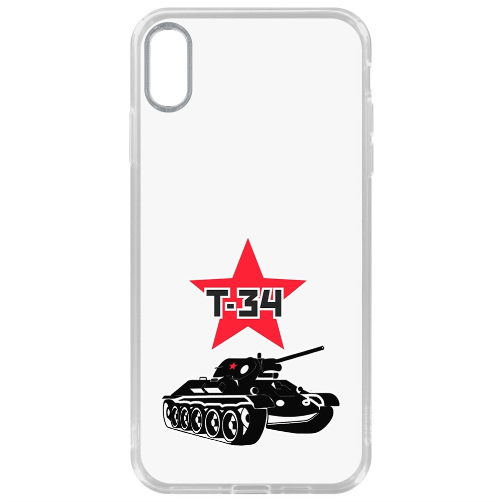 

Чехол-накладка Krutoff Clear Case Т-34 для iPhone XS Max, Прозрачный