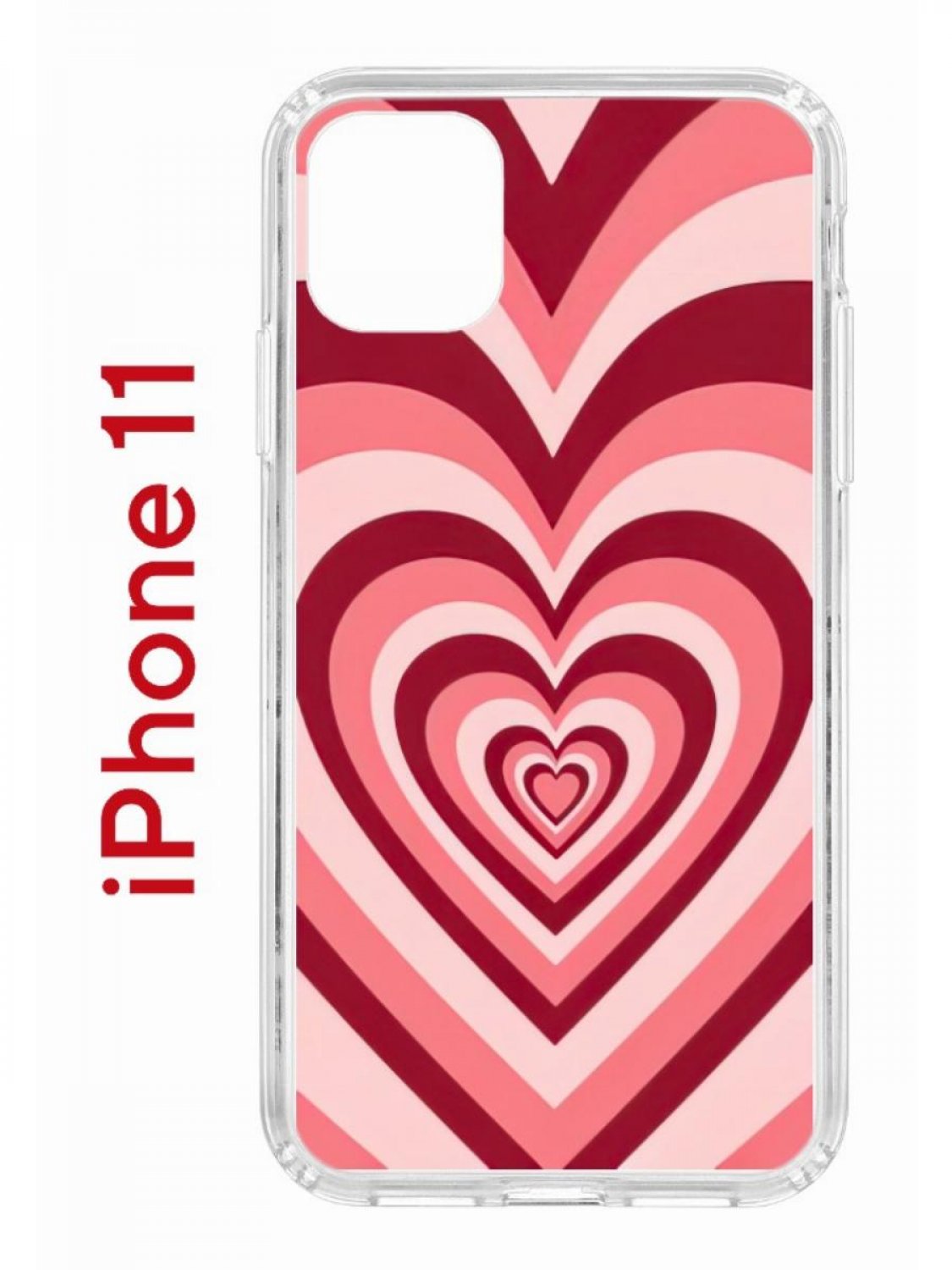 Чехол на iPhone 11 с принтом Kruche Print Сердце, бампер с защитой камеры
