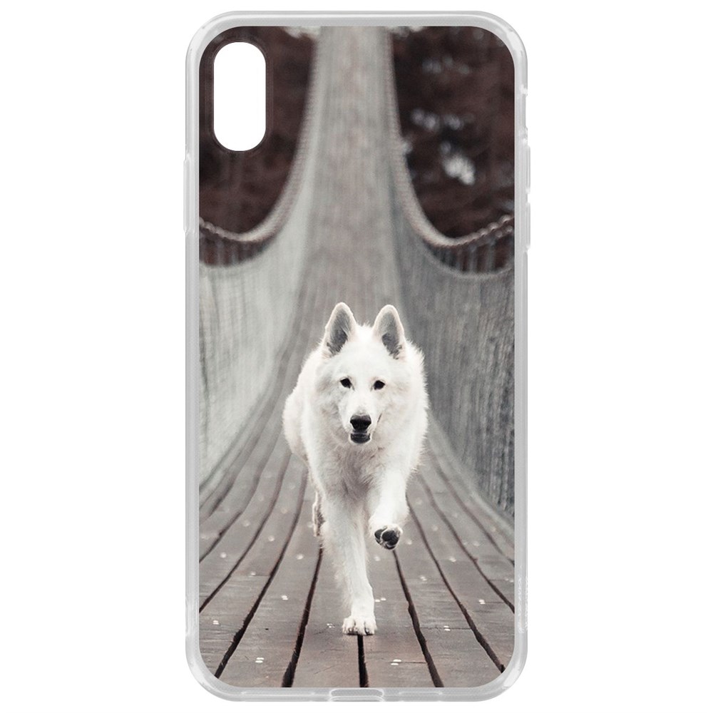 

Чехол-накладка Krutoff Clear Case Пес на мосту для iPhone XS Max, Прозрачный