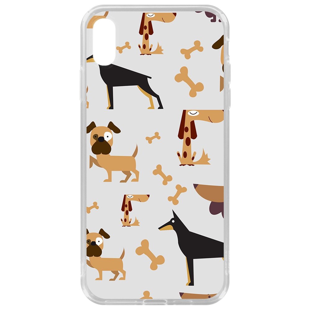 

Чехол-накладка Krutoff Clear Case Собаки паттерн 1 для iPhone XS Max, Прозрачный