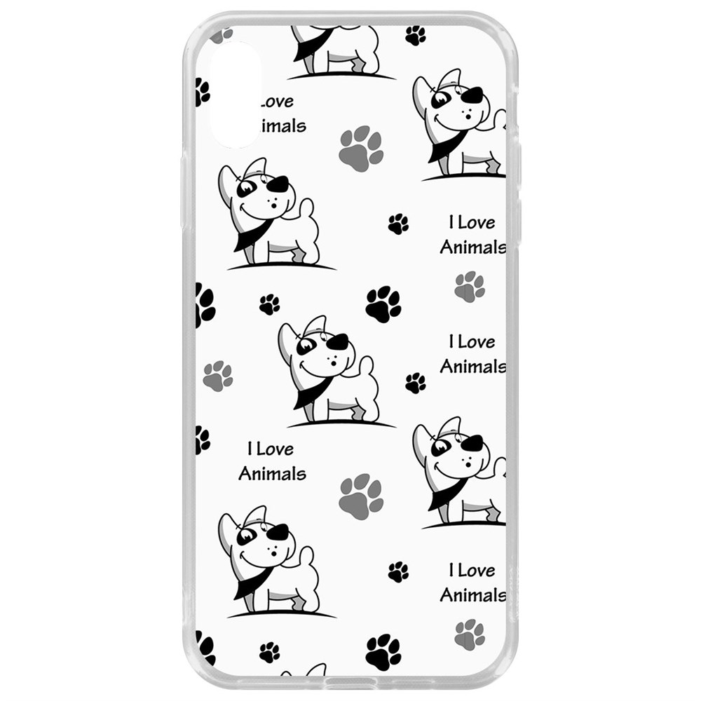 

Чехол-накладка Krutoff Clear Case Собаки паттерн 2 для iPhone XS Max, Прозрачный