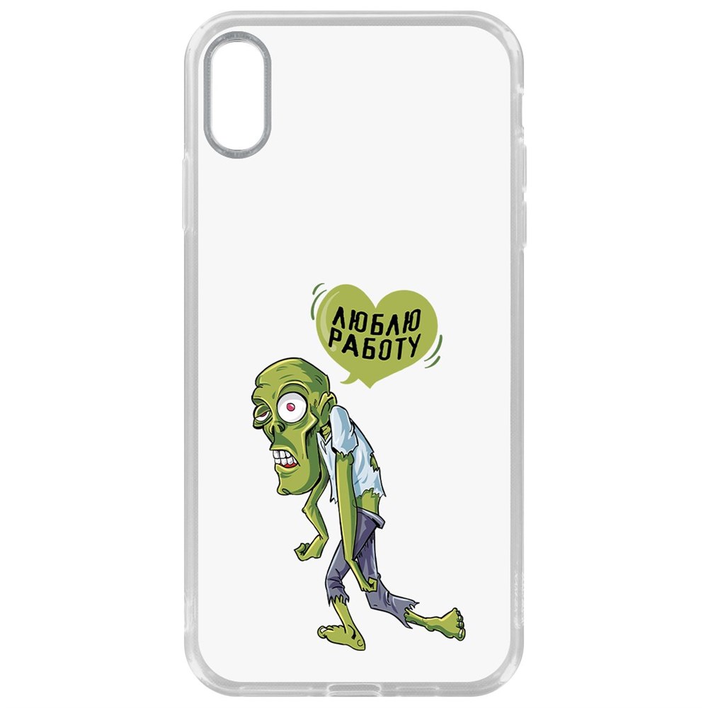 

Чехол-накладка Krutoff Clear Case Люблю Работу для iPhone XS Max, Прозрачный