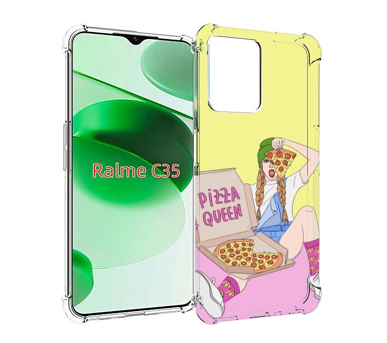 

Чехол MyPads королева-пиццы женский для Realme C35 / Narzo 50A Prime, Прозрачный, Tocco