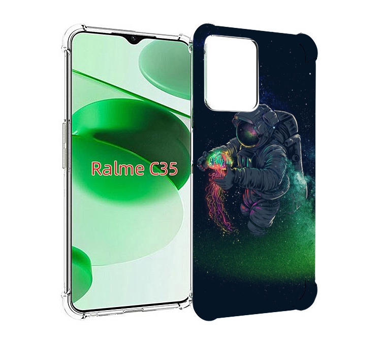 

Чехол MyPads космонавт-с-оружием-арты для Realme C35 / Narzo 50A Prime, Прозрачный, Tocco