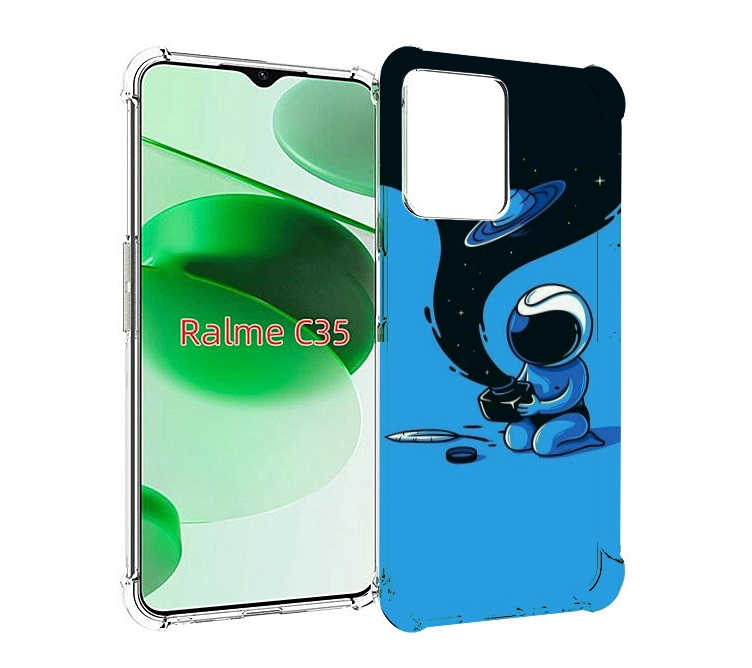 

Чехол MyPads космос из черной краски для Realme C35 / Narzo 50A Prime, Прозрачный, Tocco