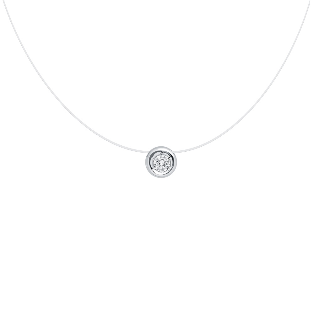 

Колье из серебра 38 см 585Gold 706000545, фианит, 706000545