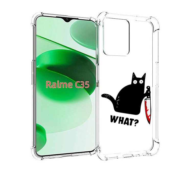 

Чехол MyPads котик-убийца для Realme C35 / Narzo 50A Prime, Прозрачный, Tocco
