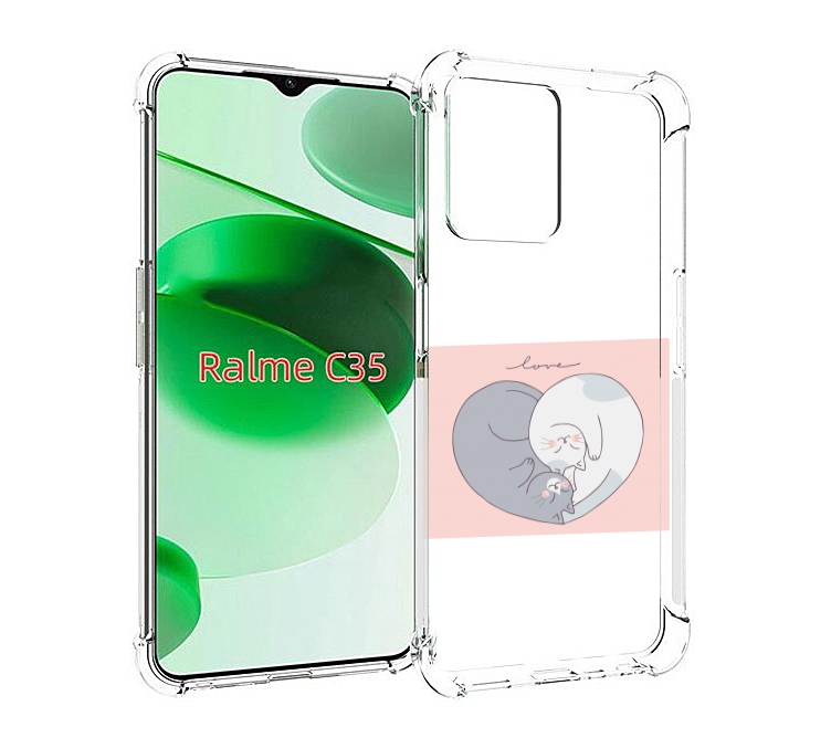 

Чехол MyPads котики-в-форме-сердца для Realme C35 / Narzo 50A Prime, Прозрачный, Tocco