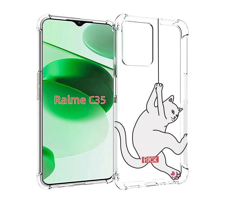 

Чехол MyPads котяра-на-веревке для Realme C35 / Narzo 50A Prime, Прозрачный, Tocco