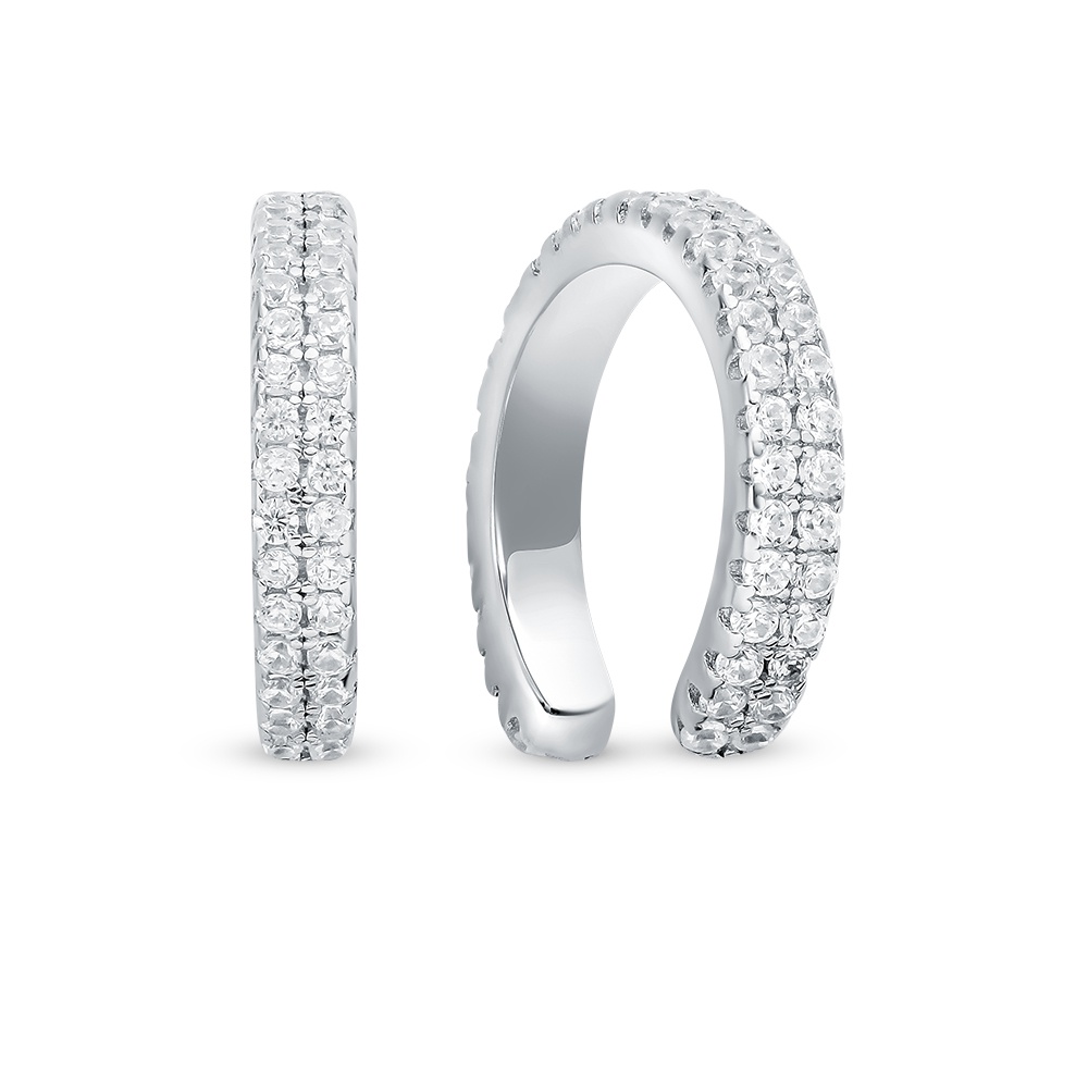 

Серьги каффы из серебра 585Gold 799000104, фианит, 799000104