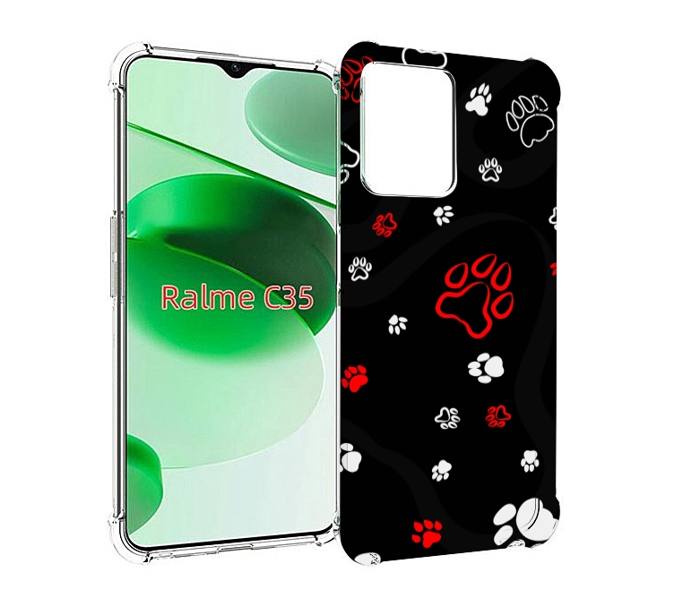 

Чехол MyPads кошачьи-лапки для Realme C35 / Narzo 50A Prime, Прозрачный, Tocco