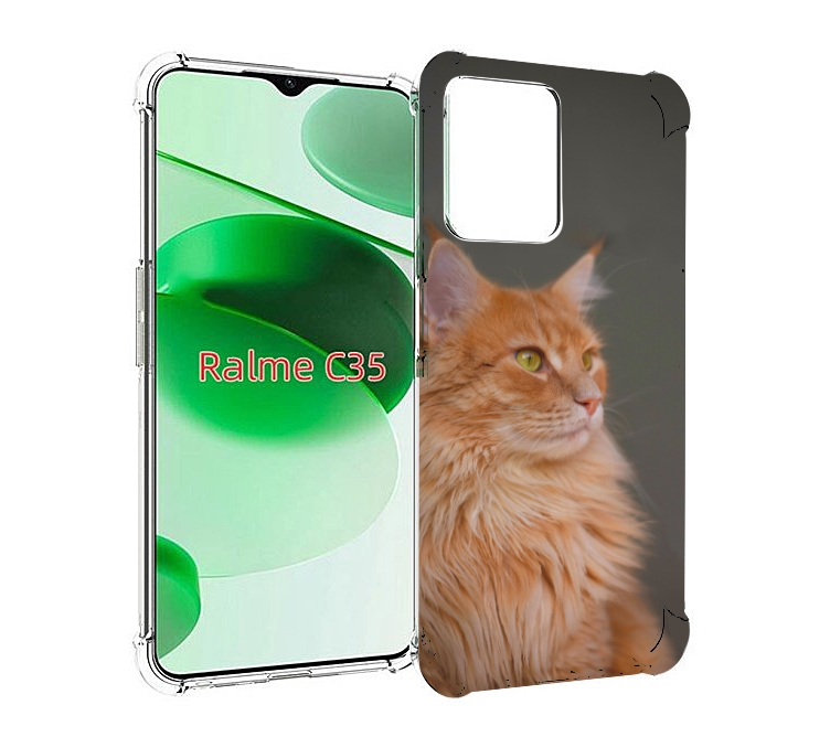 

Чехол MyPads кошка меин кун 1 для Realme C35 / Narzo 50A Prime, Прозрачный, Tocco