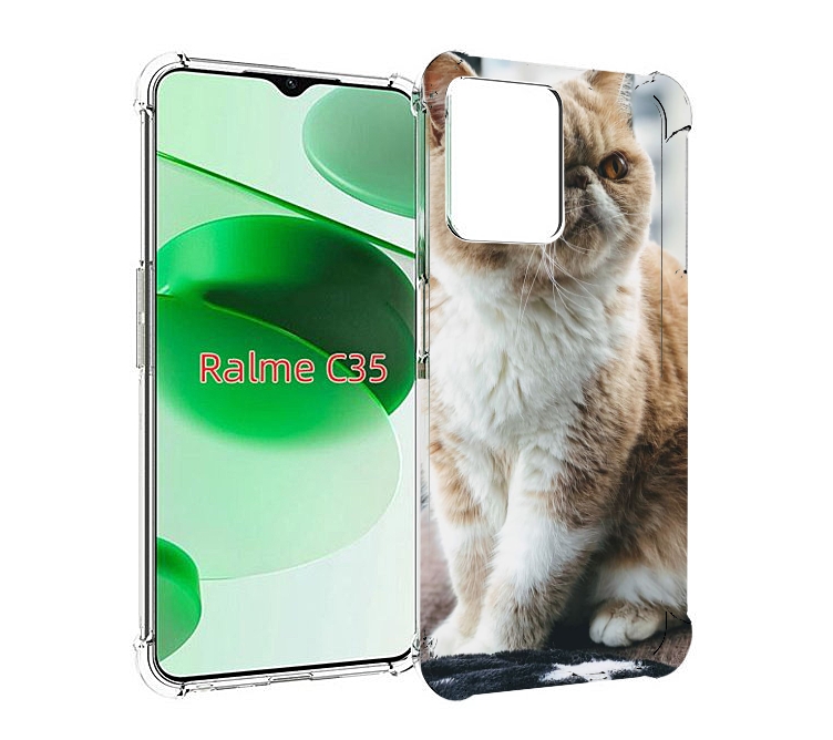 

Чехол MyPads кошка экзот для Realme C35 / Narzo 50A Prime, Прозрачный, Tocco