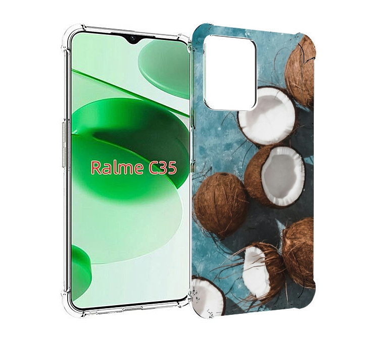 

Чехол MyPads красивые-кокосы для Realme C35 / Narzo 50A Prime, Прозрачный, Tocco