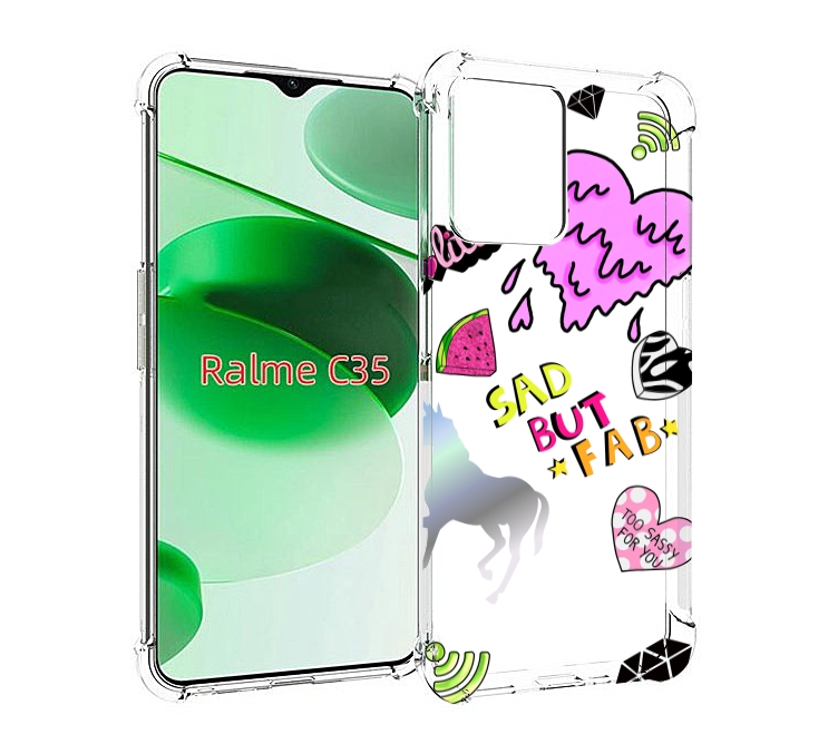 

Чехол MyPads красивые-смайлики для Realme C35 / Narzo 50A Prime, Прозрачный, Tocco
