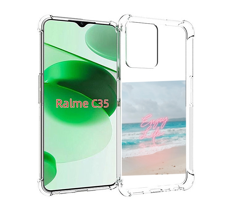 

Чехол MyPads красивый пляж для Realme C35 / Narzo 50A Prime, Прозрачный, Tocco