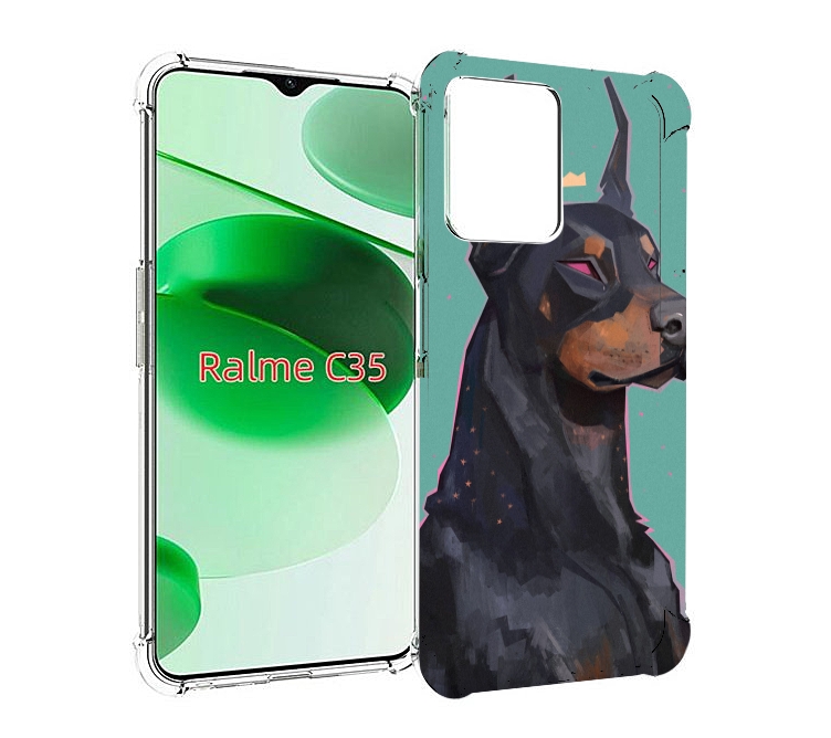 

Чехол MyPads красивый-доберман для Realme C35 / Narzo 50A Prime, Прозрачный, Tocco