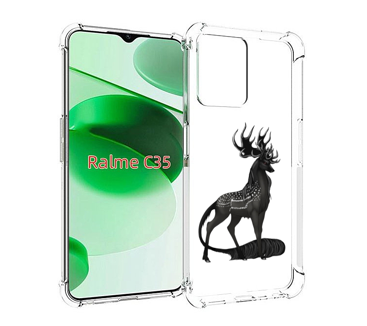 

Чехол MyPads красивый-черный-олень для Realme C35 / Narzo 50A Prime, Прозрачный, Tocco
