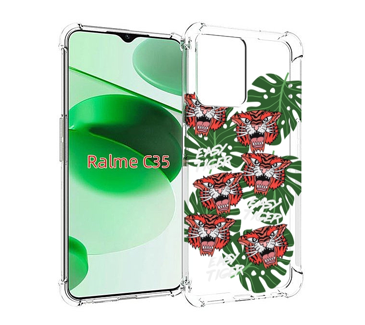 

Чехол MyPads красные-тигры для Realme C35 / Narzo 50A Prime, Прозрачный, Tocco