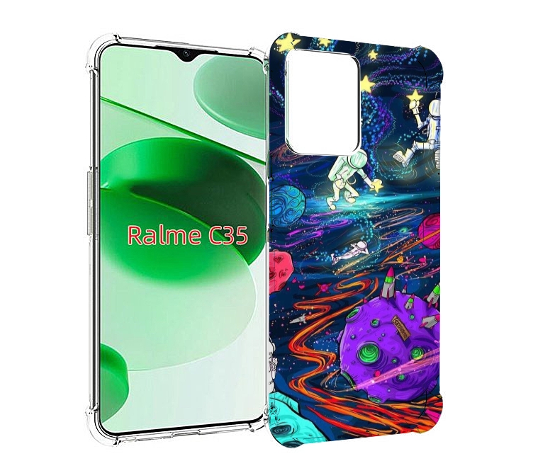 

Чехол MyPads красочный космос для Realme C35 / Narzo 50A Prime, Прозрачный, Tocco