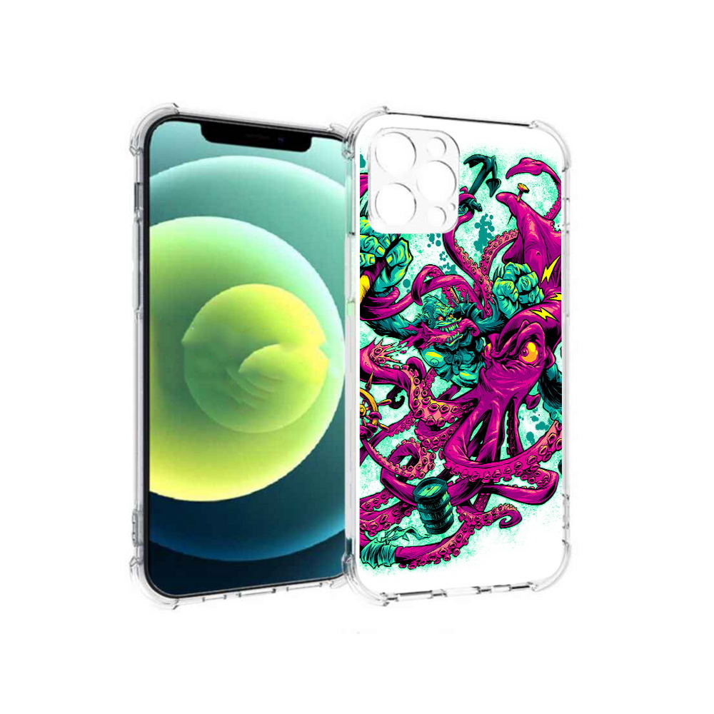 

Чехол MyPads Tocco для Apple iPhone 12 Pro фиолетовый кракен (PT157529.613.657), Прозрачный, Tocco
