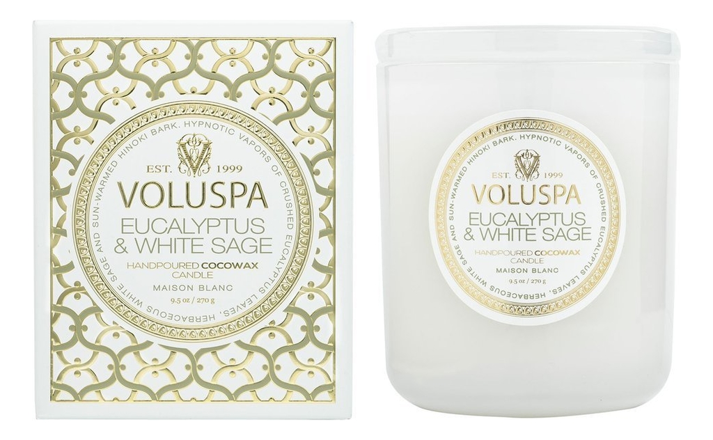 фото Voluspa ароматическая свеча eucalyptus & white sage (эвкалипт и белый шалфей)