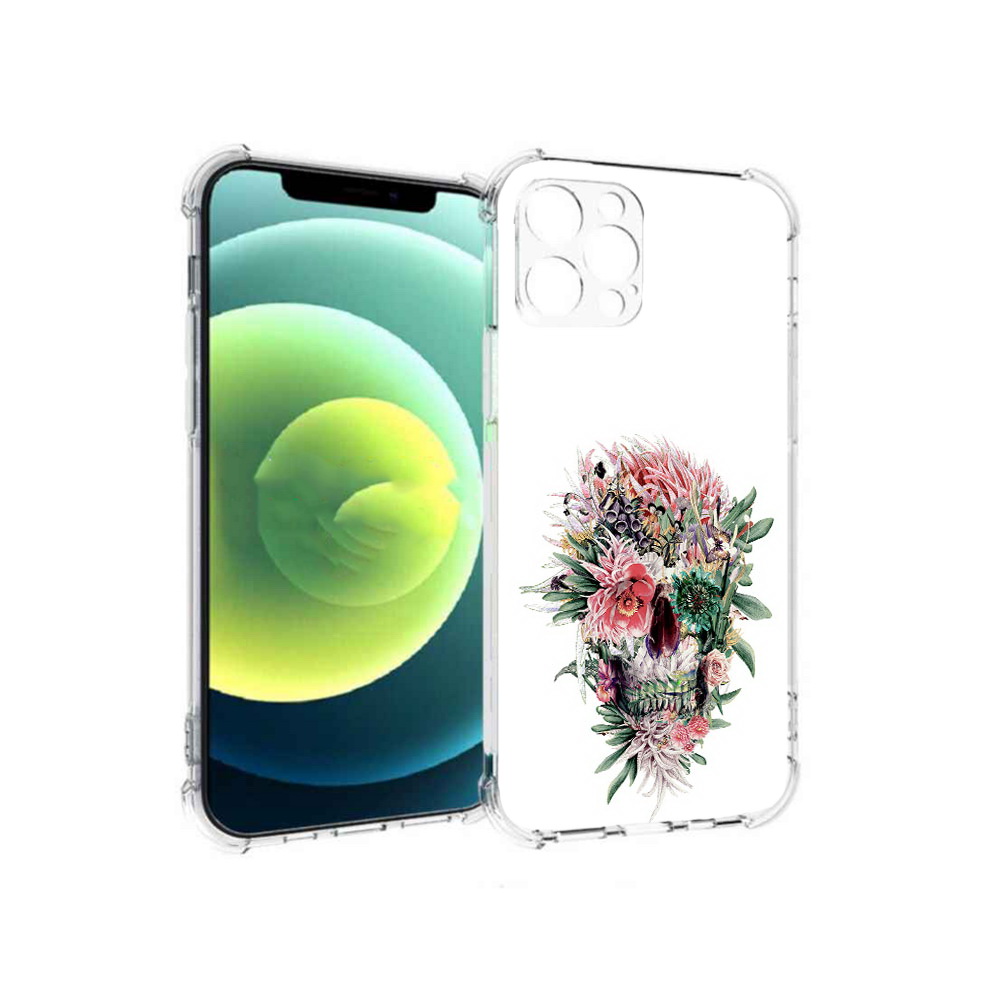 

Чехол MyPads Tocco для Apple iPhone 12 Pro череп из цветов, Прозрачный, Tocco
