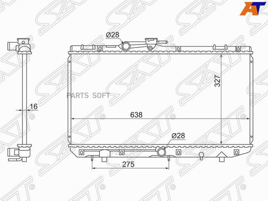 

SAT Радиатор TOYOTA STARLET #P80/#P90/SERA 89-99