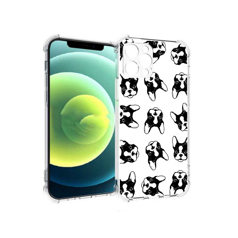 

Чехол MyPads Tocco для Apple iPhone 12 Pro черно белые собачки (PT157529.613.683), Прозрачный, Tocco