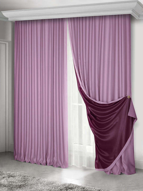Комплект штор Raccolto Блэкаут двухсторонний 150*250 2шт Фиолетовый
