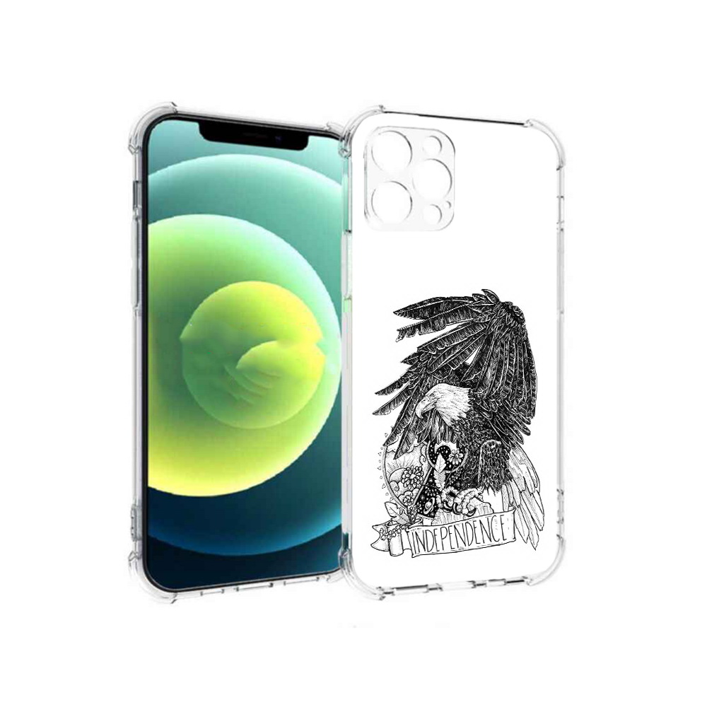 

Чехол MyPads Tocco для Apple iPhone 12 Pro черно белый сокол (PT157529.613.688), Прозрачный, Tocco