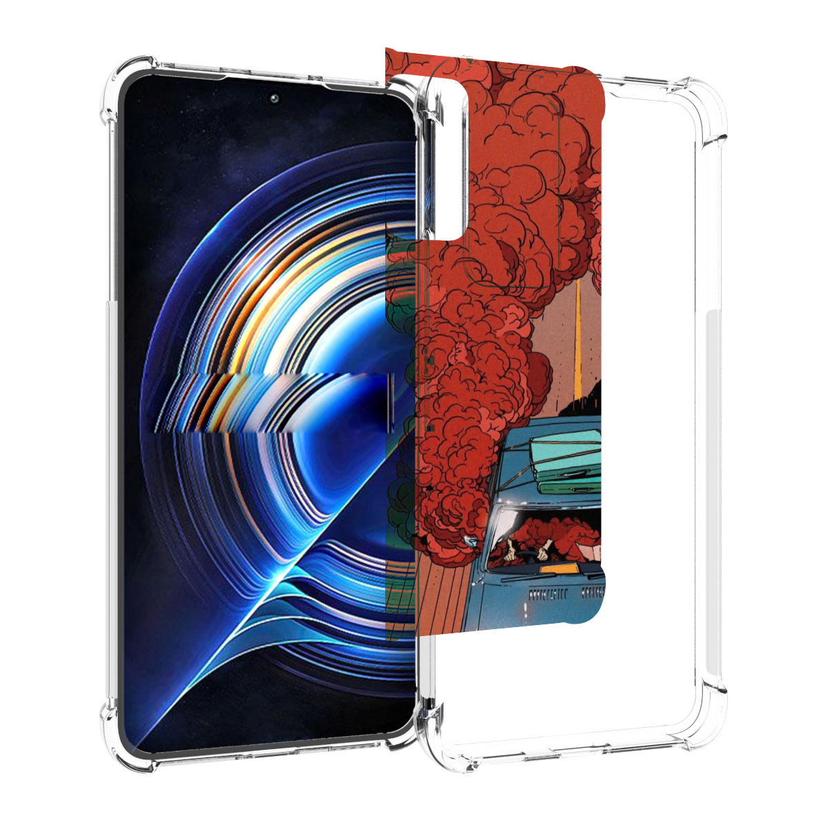 

Чехол MyPads машина мчится с дымком для Tecno Camon 19 Neo, Прозрачный, Tocco