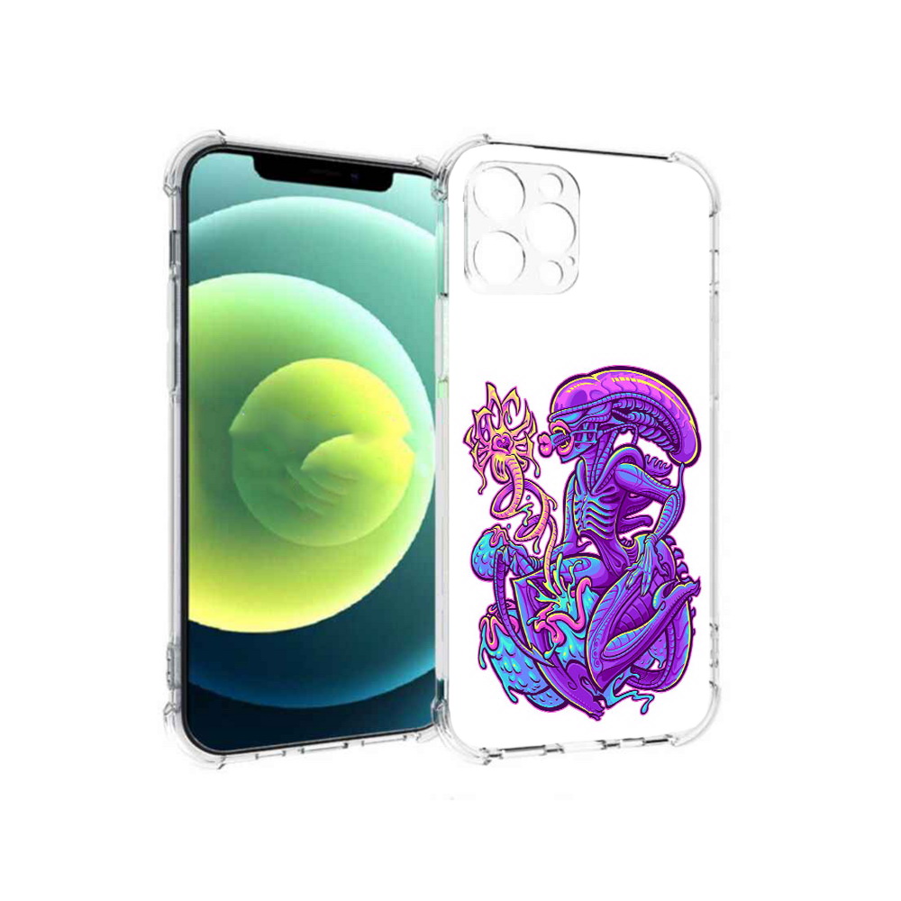 

Чехол MyPads Tocco для Apple iPhone 12 Pro чужой фиолетовый цвет (PT157529.613.693), Прозрачный, Tocco