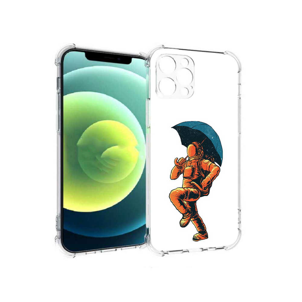 

Чехол MyPads Tocco для Apple iPhone 12 Pro шагающий космонавт с зонтом (PT157529.613.695), Прозрачный, Tocco