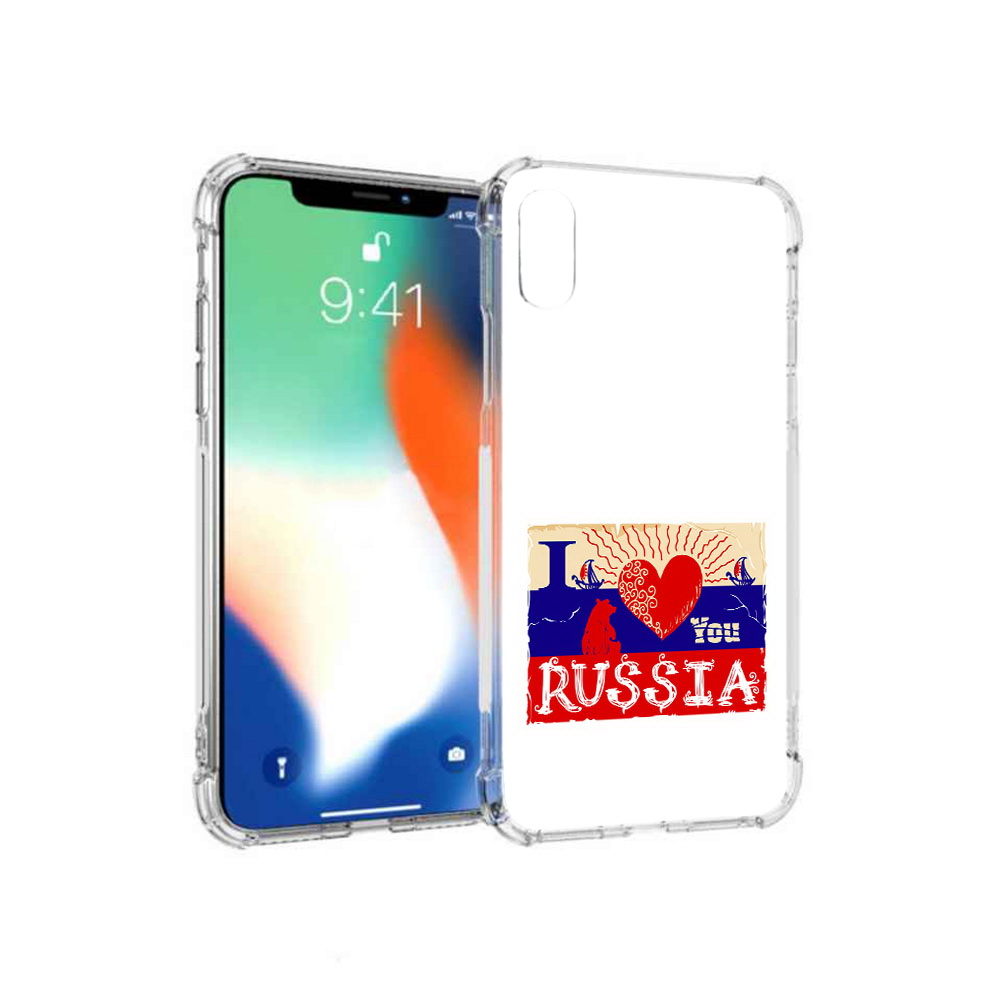 

Чехол MyPads Tocco для Apple iPhone XS Max Люблю Россию (PT117540.614.112), Прозрачный, Tocco