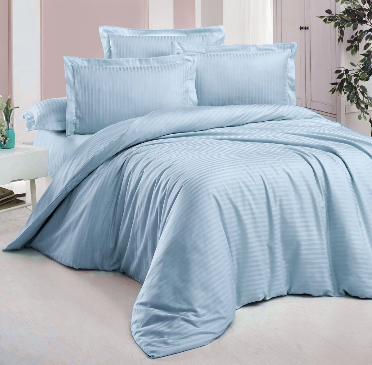 

Простыня Maktex из страйп-сатина на резинке 180x200x20 Аквамарин 1х1, из страйп-сатина на резинке 180 х 200 х 20