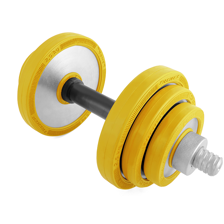 

Разборная гантель TRENER TRG01d26 1 x 11 кг, желтый, TRG01d26