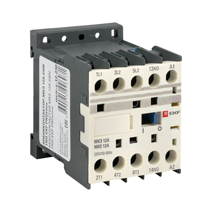 

Мини-Контактор EKF PROxima МКЭ 12А 230В 1NO Mctr-s-12-230