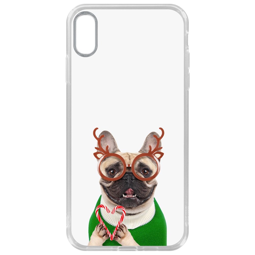 

Чехол-накладка Krutoff Clear Case Новогодний француз для iPhone XS Max, Прозрачный