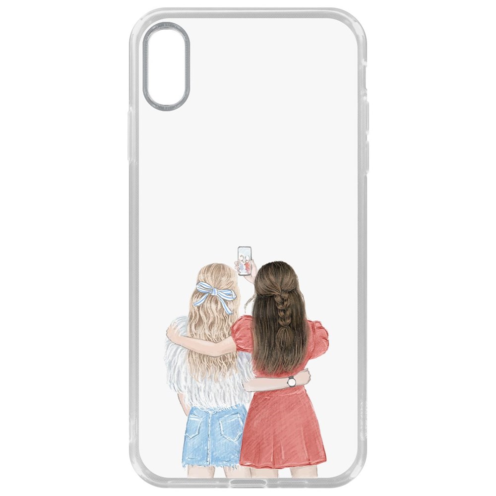 

Чехол-накладка Krutoff Clear Case Лучшие подруги для iPhone XS Max, Прозрачный