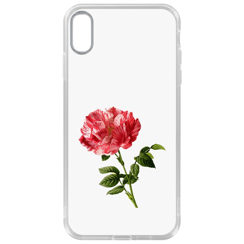 

Чехол-накладка Krutoff Clear Case Рисованная роза для iPhone XS Max, Прозрачный